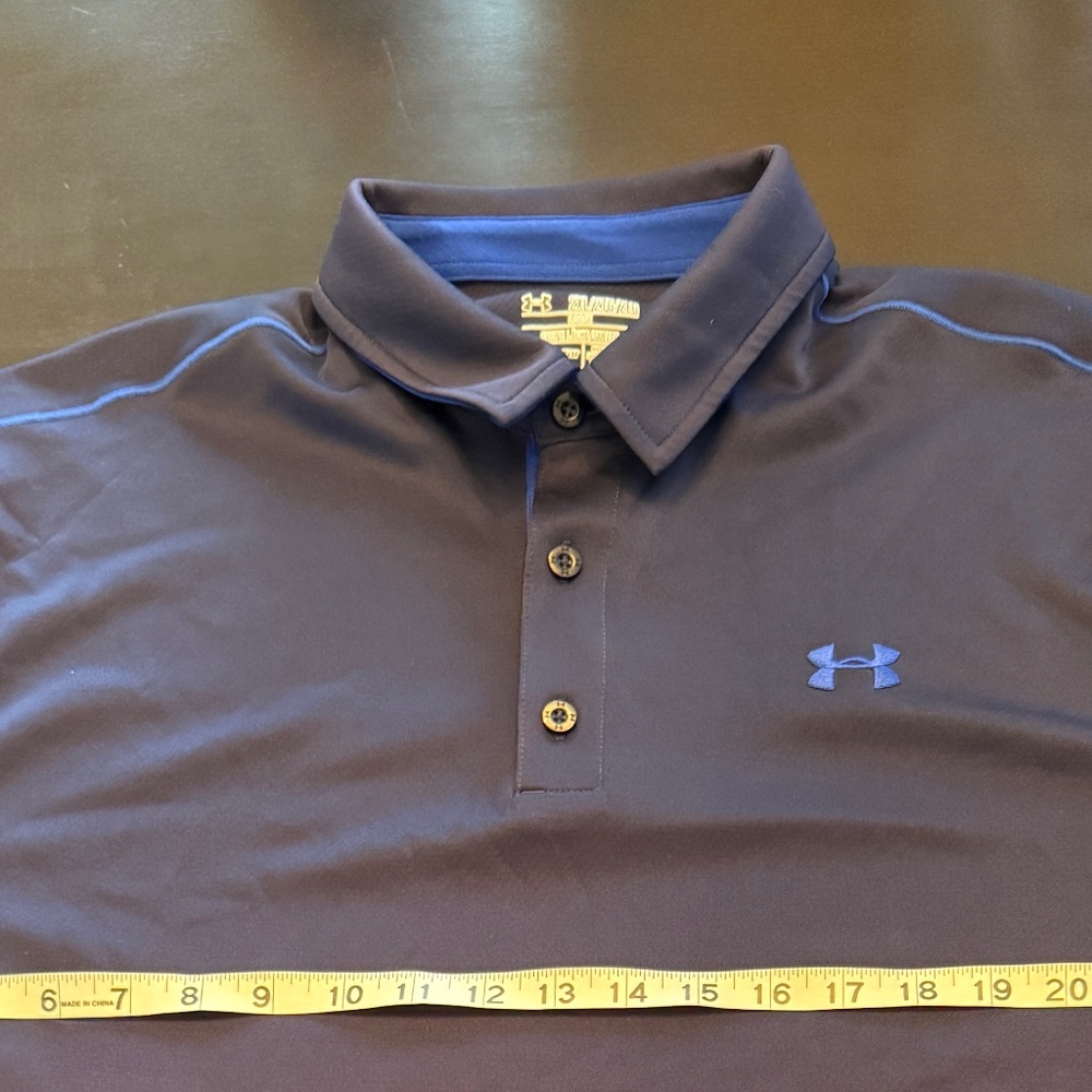Navy Blue Short Sleeve Under Armour 2XL Polo